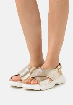 Högl VITALITY - Plateausandalette - Platin Metallic, Damen