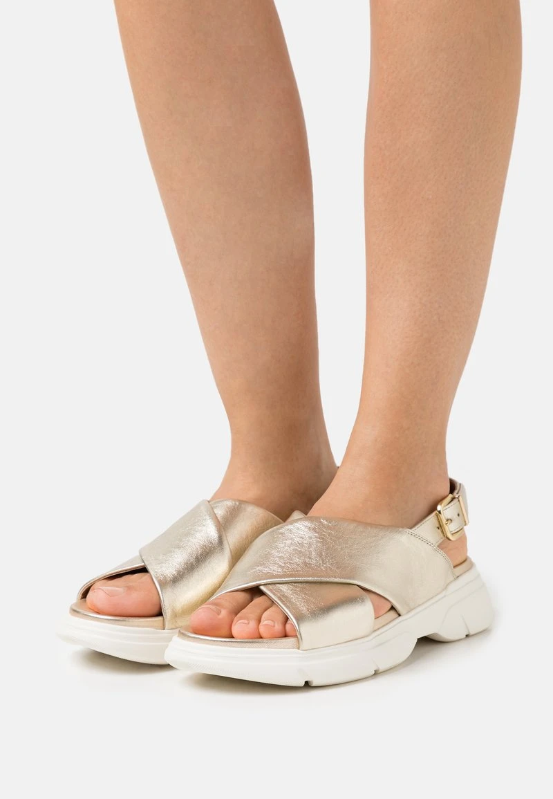 Högl VITALITY - Plateausandalette - Platin Metallic, Damen